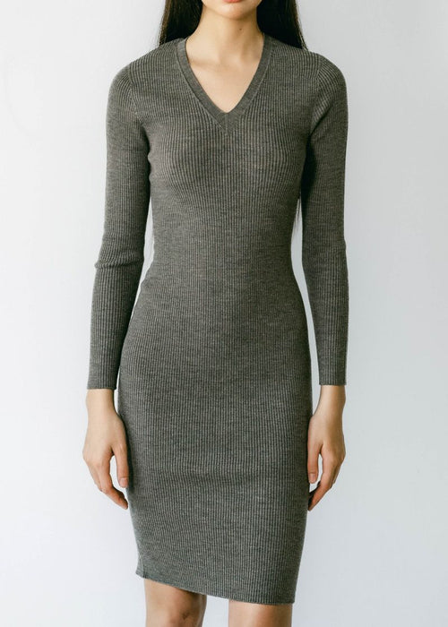 Pelosa Long Sleeve Light Wool Dress