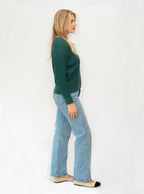 Cannon Long Sleeve Waffle Knit Wool Sweater