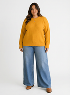Cannon Long Sleeve Waffle Knit Wool Sweater