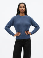 Cannon Long Sleeve Waffle Knit Wool Sweater