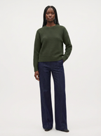 Cannon Long Sleeve Waffle Knit Wool Sweater