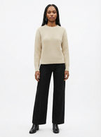 Cannon Long Sleeve Waffle Knit Wool Sweater