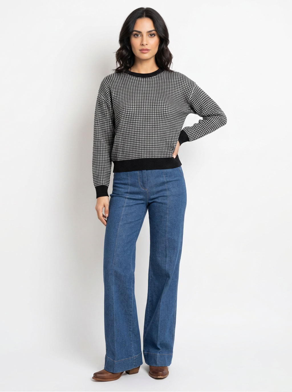 Keem Long Sleeve Wool Sweater